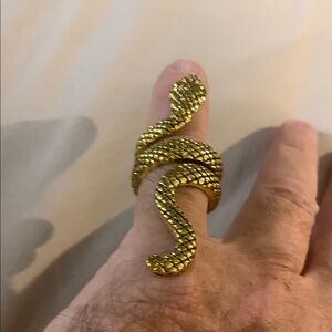 Gold Snake Ring for Reptile Enthusiasts